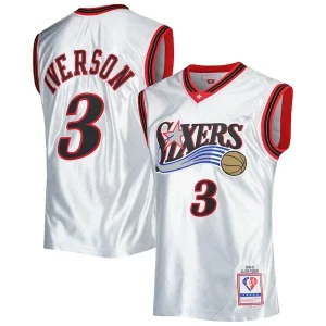 Allen Eye - catching Iverson Philadelphia 76ers 2000/01 Hardwood Classics 75th Anniversary Swingman Jersey Platinum