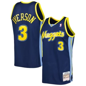 Allen Iverson Denver Nuggets Hardwood Classics Swingman Jersey Navy Eye - catching
