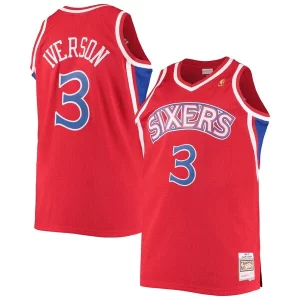 Allen Iverson Philadelphia 76ers 1996/97 Big Trendy & Tall Hardwood Classics Swingman Jersey Red/Black/Royal/White