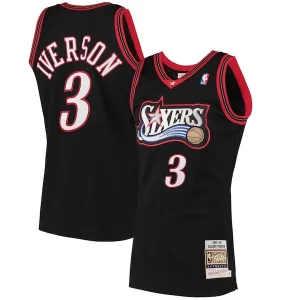 Allen Iverson Philadelphia 76ers 1997/98 Hardwood Classics Eye - catching Authentic Jersey Black