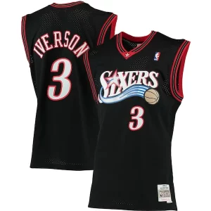 Allen Iverson Philadelphia 76ers 2000/01 Big Fabulous & Tall Hardwood Classics Swingman Jersey Black/Red/Royal/White