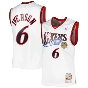 Allen Iverson Philadelphia 76ers 2001/02 Hardwood Classics Swingman Jersey White/Red Unique