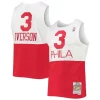 Allen Iverson Philadelphia 76ers 2003/2004 Hardwood Classics Swingman Jersey White/Red Gorgeous
