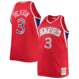 Allen Iverson Philadelphia 76ers Big & Tall 1996/97 NBA 75th Eye - catching Anniversary Diamond Swingman Jersey Red