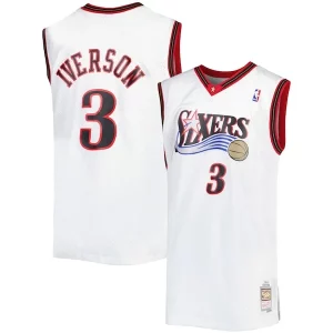 Allen Iverson Philadelphia 76ers Big Trendy & Tall Hardwood Classics 1996/97 Swingman Jersey White/Black/Red/Royal