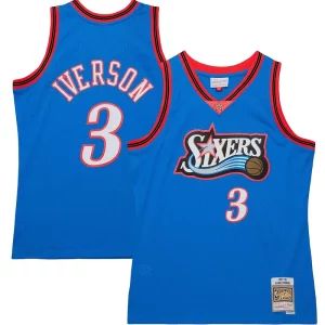 Allen Iverson Philadelphia 76ers Hardwood Classics Premium 1997/98 Tropical Swingman Jersey Royal