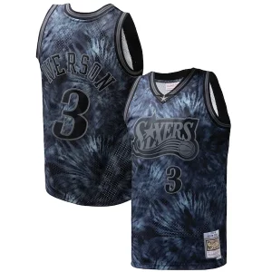 Allen Iverson Philadelphia 76ers Hardwood Classics Stylish 1997/98 Tie Dye Swingman Jersey Black