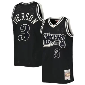 Allen Iverson Philadelphia 76ers Hardwood Elegant Classics Off Court Swingman Jersey Black