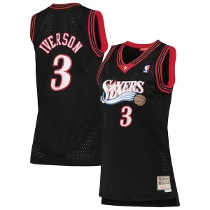 Allen Iverson Philadelphia 76ers Women's 2000/01 Unique Hardwood Classics Swingman Jersey Black