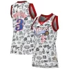 Allen Unique Iverson Philadelphia 76ers Women's 2000 Doodle Swingman Jersey White