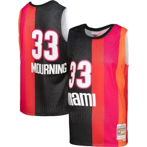 Alonzo Mourning Miami Heat Elegant Hardwood Classics 2005/06 Split Swingman Jersey Black/Red