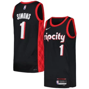 Anfernee Simons Portland Trail Blazers Unique Nike Swingman Player Jersey City Edition Black/Red
