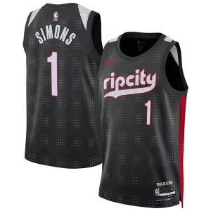 Anfernee Simons Portland Trail Trendy Blazers Nike Unisex 2024/25 Swingman Player Jersey City Edition Black