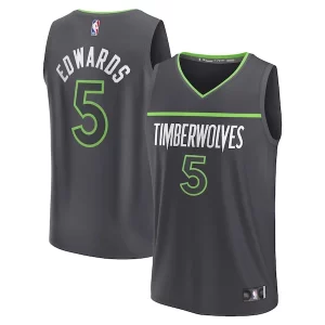 Anthony Edwards Stylish Minnesota Timberwolves Youth Fast Break Replica Player Jersey Statement Edition Anthracite