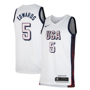 Anthony Trendy Edwards Unisex Nike Men's USA Basketball 2024 Swingman Player Jersey White