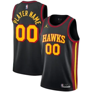 Atlanta Hawks Jordan Brand Swingman Custom Jersey Statement Edition Black Elegant