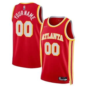 Atlanta Hawks Nike 2021/22 Diamond Swingman Custom Jersey Icon Edition Red Stylish