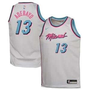 Bam Adebayo Miami Heat Nike Youth 2024/25 Premium Swingman Player Jersey City Edition White