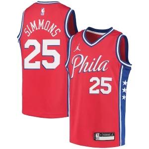 Ben Eye - catching Simmons Philadelphia 76ers Jordan Brand Youth 2020/21 Swingman Player Jersey Statement Edition Red