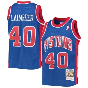 Bill Laimbeer Detroit Pistons Youth 1988/89 Hardwood Classics Stylish Swingman Jersey Blue