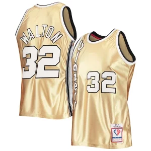 Bill Walton Portland Trail Unique Blazers 75th Anniversary 1976/77 Hardwood Classics Swingman Jersey Gold