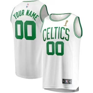 Boston Celtics 2024 NBA Finals Champions Custom Fast Break Jersey Chic White Association Edition