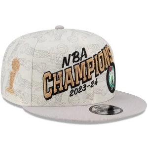 Boston Celtics New Era 2024 NBA Finals Champions Locker Unique Room 9FIFTY Snapback Hat Cream