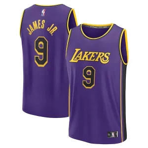 Bronny James Premium Los Angeles Lakers Fast Break Replica Player Jersey Statement Edition Purple
