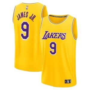 Bronny James Stylish Los Angeles Lakers 2024 NBA Draft Fast Break Player Jersey Icon Edition Gold