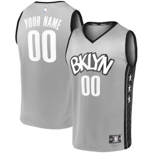 Brooklyn Nets Chic Youth Custom Fast Break Replica Jersey Gray Statement Edition