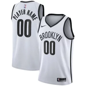Brooklyn Nets Fabulous Nike 2020/21 Swingman Custom Jersey Association Edition White
