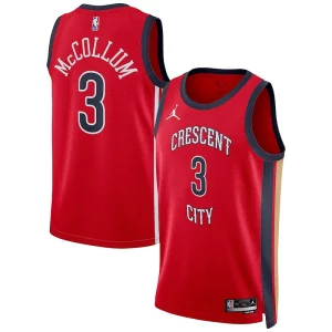 CJ McCollum New Orleans Pelicans Jordan Brand Chic Unisex Swingman Jersey Statement Edition Red