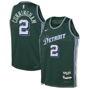 Cade Cunningham Detroit Chic Pistons Nike Youth 2022/23 Swingman Jersey City Edition Green