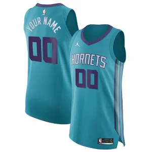Charlotte Hornets Jordan Brand Gorgeous Authentic Custom Jersey Teal Icon Edition