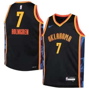 Chet Holmgren Oklahoma City Thunder Unique Nike Youth 2024/25 Swingman Player Jersey City Edition Black