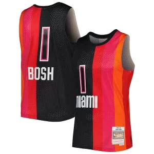 Chris Bosh Miami Heat Elegant Hardwood Classics 2011/12 Split Swingman Jersey Black/Red