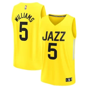 Cody Williams Utah Jazz Youth 2024 NBA Draft Fast Break Player Jersey Icon Edition Gorgeous Yellow