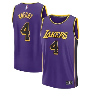 Dalton Knecht Los Angeles Elegant Lakers Fast Break Replica Player Jersey Statement Edition Purple