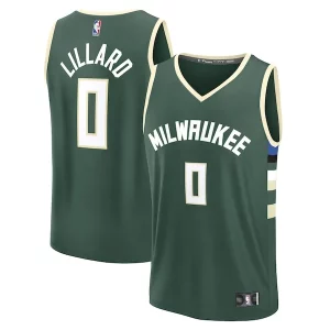 Damian Lillard Milwaukee Bucks Youth Fast Break Replica Player Jersey Icon Chic Edition Hunter Green