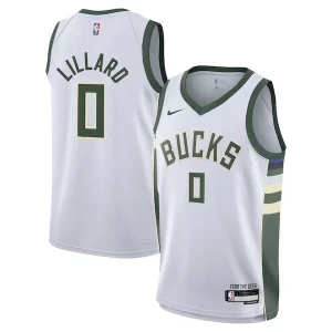 Damian Lillard Milwaukee Bucks Nike Eye - catching Youth Swingman Jersey Association Edition White