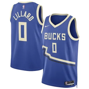 Damian Lillard Milwaukee Bucks Nike Unisex 2024/25 Swingman Elegant Player Jersey City Edition Royal