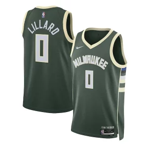 Damian Lillard Milwaukee Bucks Nike Unisex Swingman Jersey Icon Edition Hunter Stylish Green
