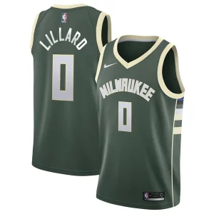 Damian Lillard Milwaukee Bucks Nike Unisex Swingman Player Jersey Icon Edition Hunter Elegant Green
