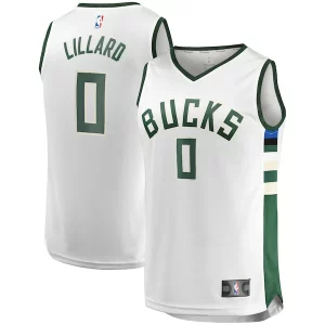 Damian Lillard Milwaukee Bucks Youth Fast Break Gorgeous Player Jersey Association Edition White