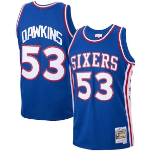 Darryl Dawkins Philadelphia 76ers 1976/77 Hardwood Classics Swingman Jersey Royal Elegant