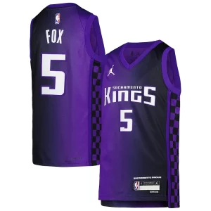 De'Aaron Fox Sacramento Kings Jordan Brand Youth Stylish Swingman Jersey Statement Edition Purple