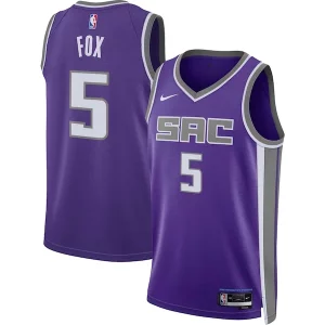 De'Aaron Fox Sacramento Kings Nike Premium Unisex Swingman Jersey Icon Edition Purple