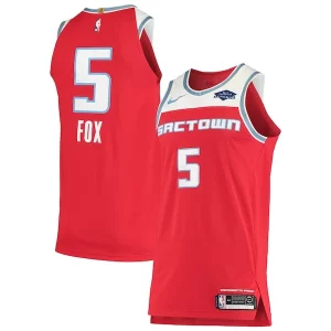 De'Aaron Fox Sacramento Trendy Kings Nike Authentic Badge Jersey City Edition Red