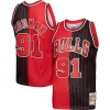 Dennis Rodman Chicago Bulls Big & Tall Hardwood Trendy Classics 1995/96 Split Swingman Jersey Red/Black