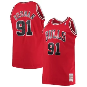 Dennis Rodman Chicago Bulls Stylish 1997/98 Big & Tall Hardwood Classics Swingman Jersey Red
